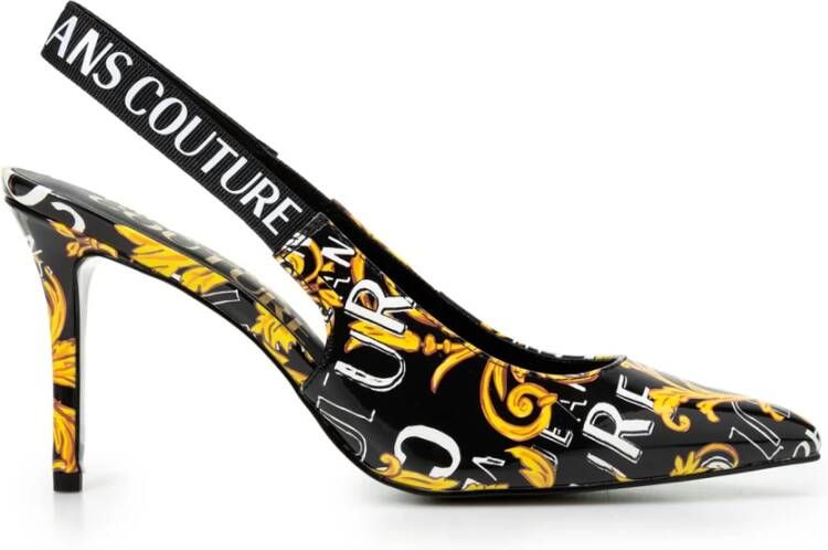 Versace Jeans Couture Barok Print Zwarte Décolleté Multicolor Dames