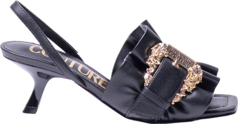 Versace Jeans Couture Fiona Sandal Elegante Hoge Hak Sandalen Black Dames