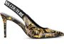 Versace Jeans Couture Zwarte Hoge Hak Sandalen Decollete Stijl Black Dames - Thumbnail 2