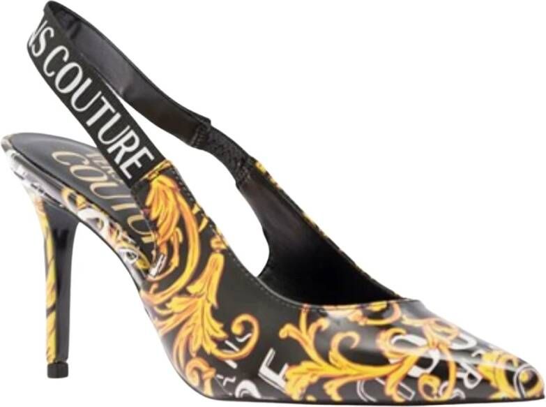 Versace Jeans Couture Barok Print Zwarte Décolleté Multicolor Dames