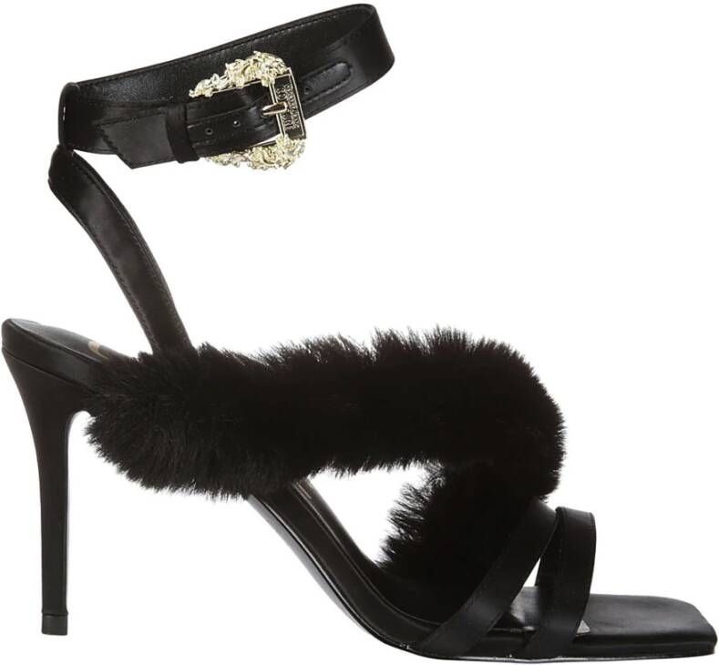 Versace Jeans Couture Hoge hak sandalen voor vrouwen Black Dames
