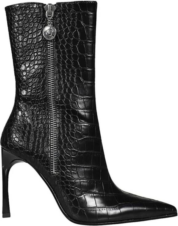Versace Jeans Couture Slangenprint Puntige Neus Enkellaarzen