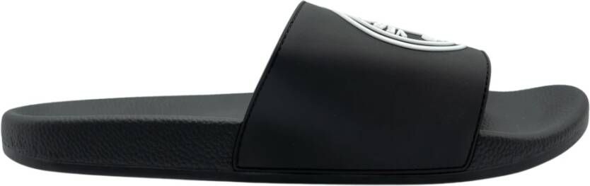 Versace Jeans Couture Effen V-Emblem Slides Black Heren