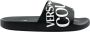 Versace Jeans Couture Zwarte Logo Pool Slides Sandalen Black Heren - Thumbnail 21