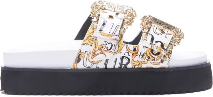 Versace Jeans Couture Dames Sliders 74Va3Sm1 Zs366 G03 Wit White Dames