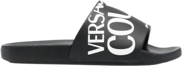 Versace Jeans Couture Stijlvolle Unisex Versace Ciabatta Sliders Black Dames