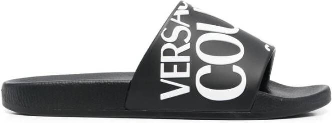 Versace Jeans Couture Stijlvolle Unisex Versace Ciabatta Sliders Black Dames
