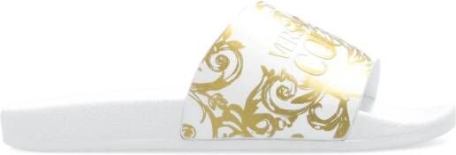 Versace Jeans Couture Witte Sandalen Levendig Ontwerp White Dames