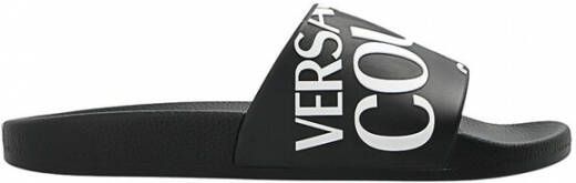 Versace Jeans Couture Stijlvolle Unisex Versace Ciabatta Sliders Black Dames