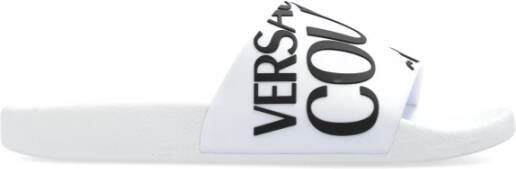 Versace Jeans Couture Slippers met logo White Dames