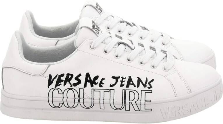 Versace Jeans Couture Lage leren sneakers met uitneembare binnenzool White Heren