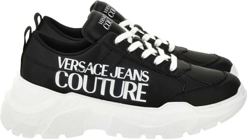Versace Zwarte Katoenen Sneakers met Dikke Zool - Foto 4