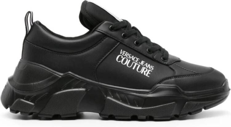 Versace Jeans Couture Zwarte leren sneakers Black Heren