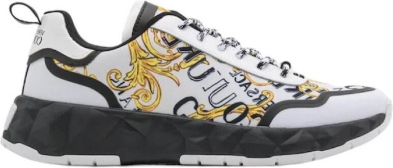 Versace Jeans Couture Witte Heren Sneakers met Barokprint Multicolor Heren