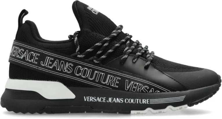 Versace Jeans Couture Sneakers met bedrukt logo Black Heren