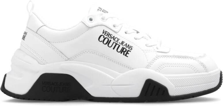 Versace Jeans Couture Sneakers met logo Wit Dames