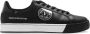 Versace Jeans Couture Zwarte leren sneakers met reflecterende patch en logo Black Heren - Thumbnail 1