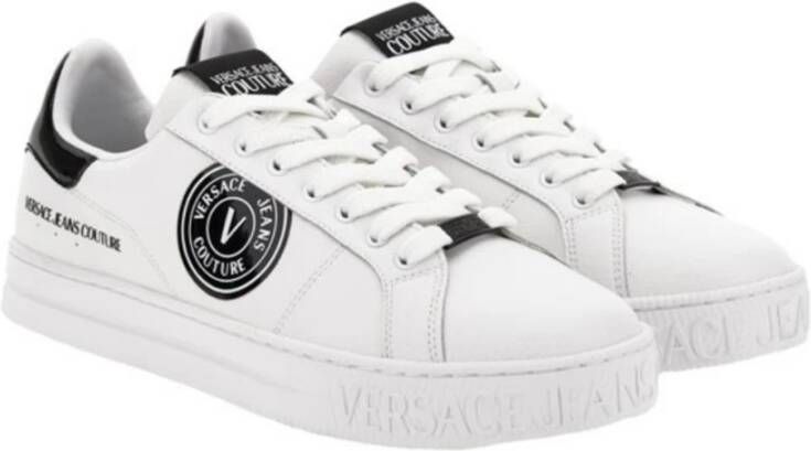 Versace Jeans Couture Witte Sneakers met Zwarte Details White Heren