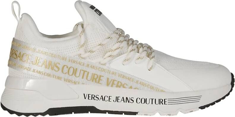 Versace Jeans Couture Dynamische Gebreide Gummy Coated Schoenen White Dames