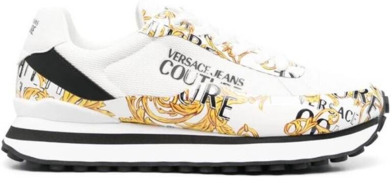 Versace Jeans Couture Witte Barok Print Sneakers voor Heren White Heren