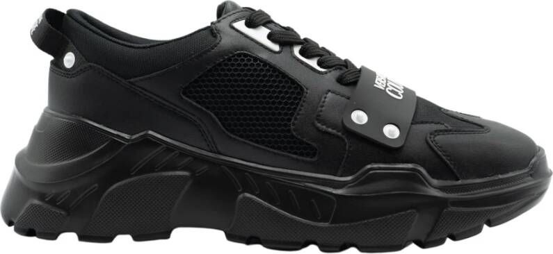 Versace Jeans Couture Lage profiel sneakers voor heren met gladde graaninzetten Black Heren - Foto 8