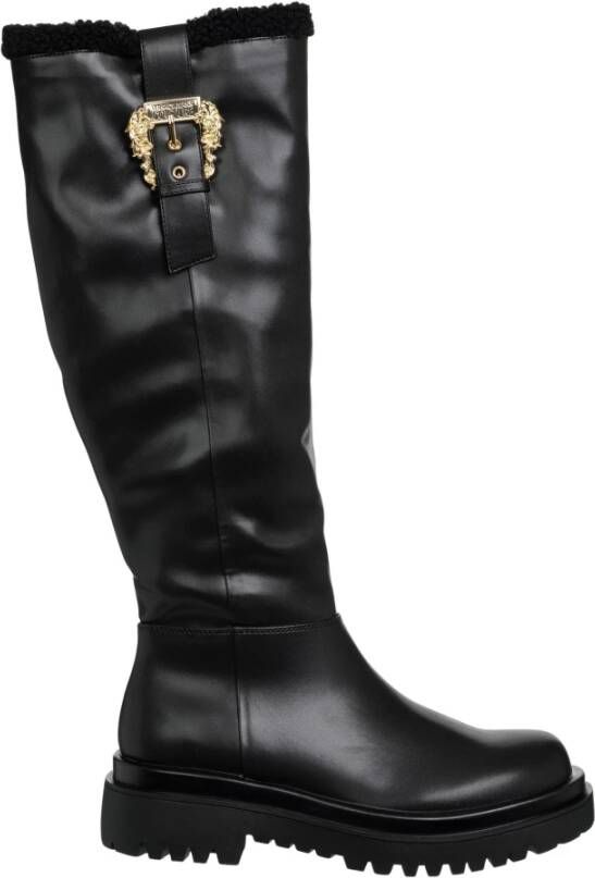 Versace Jeans Couture Zwarte enkellaarzen voor vrouwen Black Dames