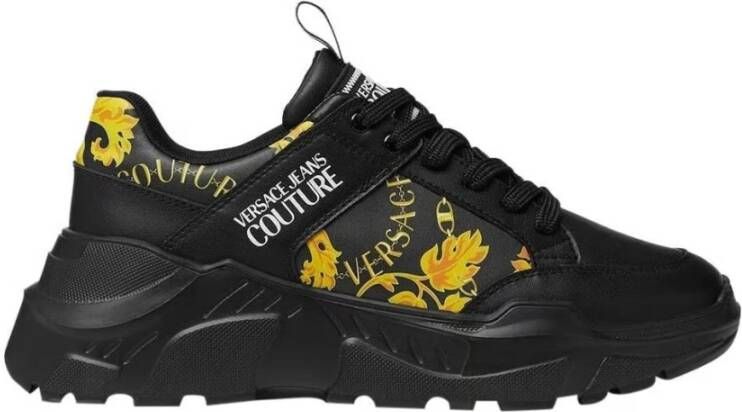 Versace Jeans Couture Zwart Goud Speedtrack Sneakers Black Heren
