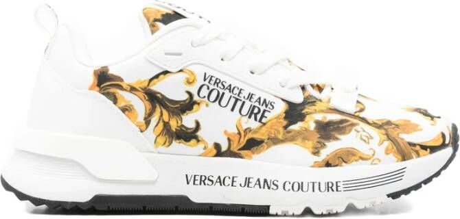Versace Jeans Couture Witte Barocco Print Sneakers