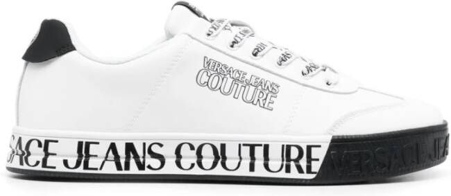Versace Jeans Couture Print Sneakers van kalfsleer White Heren