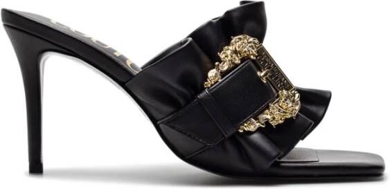 Versace Jeans Couture Stijlvolle Zwarte Hakken Mules Black Dames