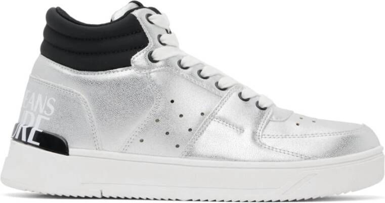Versace Jeans Couture Zilveren Hoge Sneakers