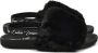 Versace Jeans Couture Zwarte Bontafwerking Slingback Sandalen - Thumbnail 1