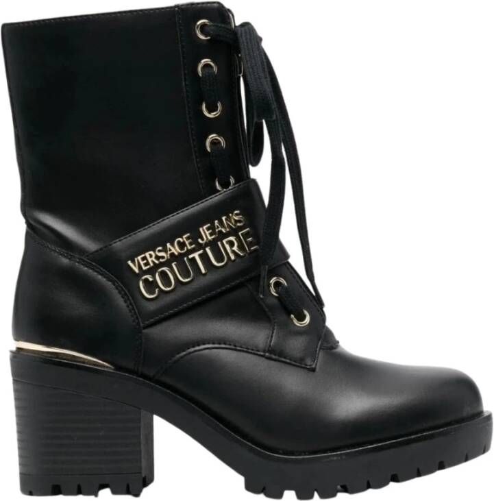 Versace Jeans Couture Zwarte casual gesloten laarsjes Zwart Dames