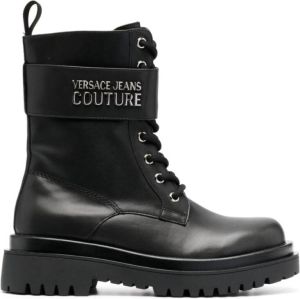 Versace Jeans Couture Zwarte Enkellaarsjes voor Dames Zwart Dames
