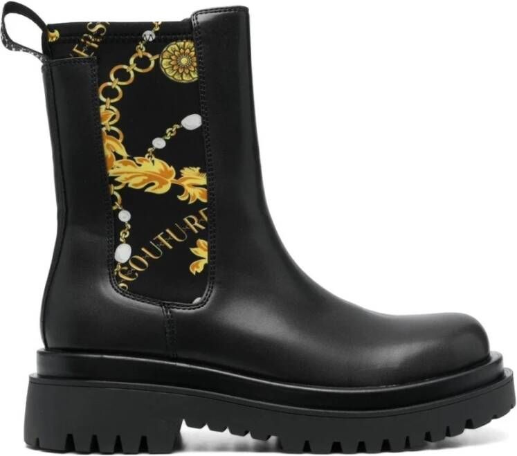 Versace Jeans Couture Zwarte synthetische laarzen voor dames Black Dames