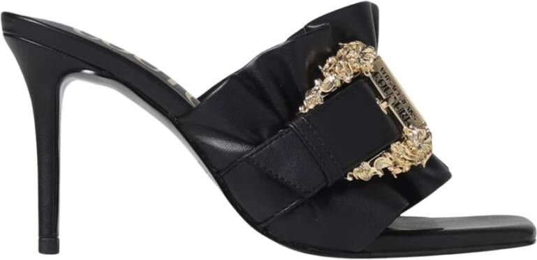 Versace Jeans Couture Stijlvolle Zwarte Hakken Mules Black Dames