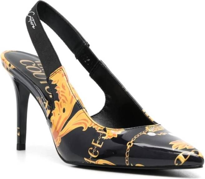 Versace Jeans Couture Scarlett Printed Patent PU Schoenen Black Dames