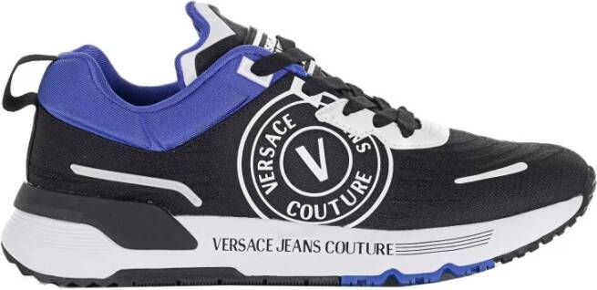 Versace Jeans Couture Zwarte heren sneakers met merklogo Black Heren