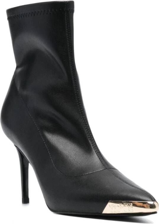 Versace Jeans Couture Zwarte Enkellaarsjes voor Dames Aw23 Black Dames