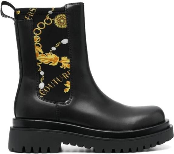 Versace Jeans Couture Zwarte synthetische laarzen voor dames Black Dames