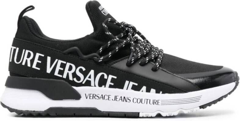 Versace Jeans Couture Zwarte Logo Sneakers voor Heren Black Heren