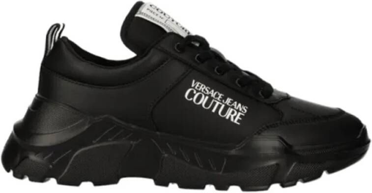 Versace Jeans Couture Zwarte leren sneakers Black Heren