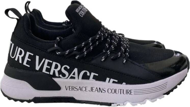 Versace Jeans Couture Zwarte Logo Sneakers voor Heren Black Heren