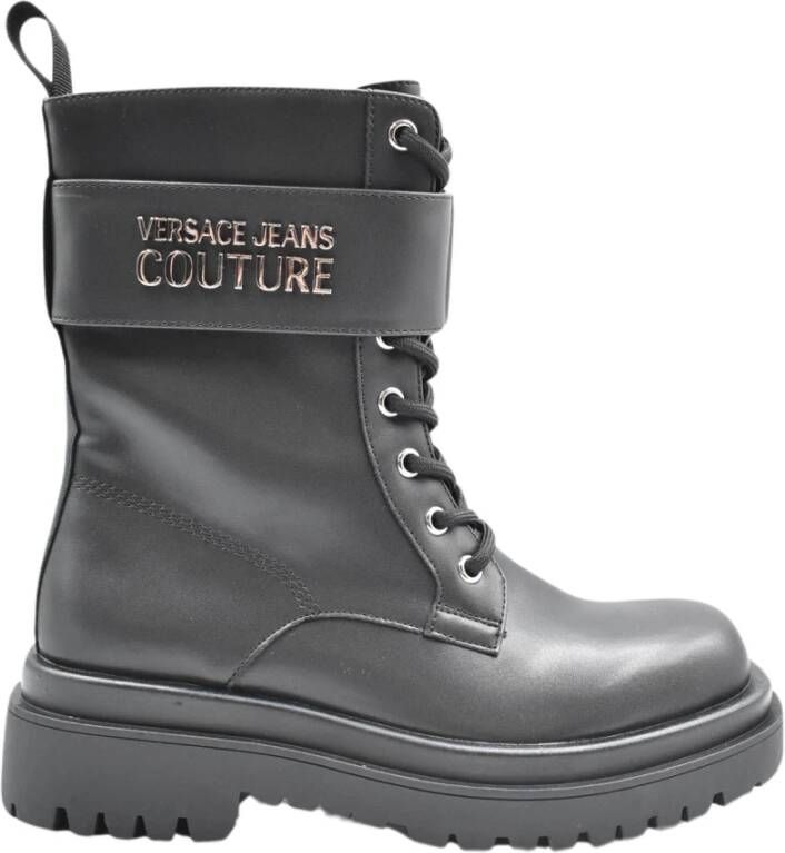 Versace Jeans Couture Zwarte platte schoenen Black Dames