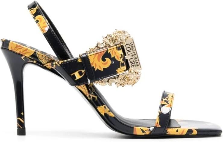 Versace Jeans Couture Zwarte Sandalen Stijlvol Model Zwart Dames