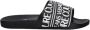 Versace Jeans Couture Zwarte Slide Sandalen met Reliëflogo - Thumbnail 1