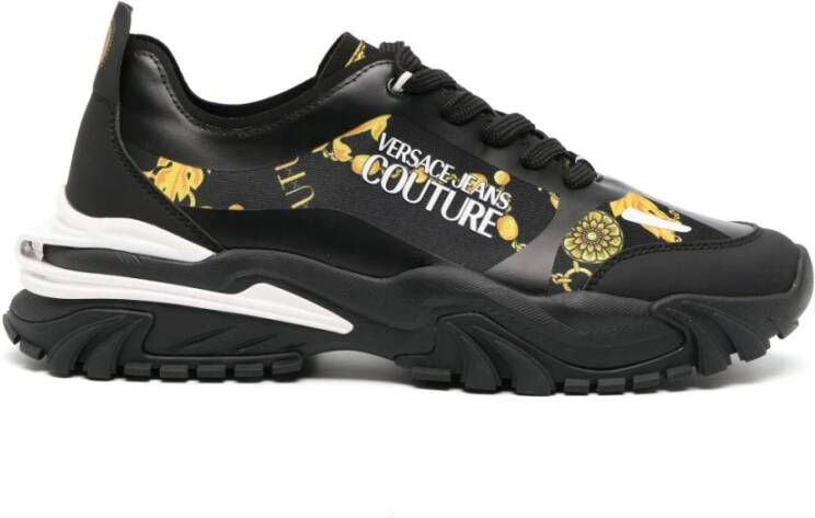 Versace Jeans Couture Abstracte Multikleurige Vetersneakers Black Heren