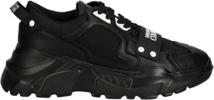 Versace Jeans Couture Lage profiel sneakers voor heren met gladde graaninzetten Black Heren - Foto 2