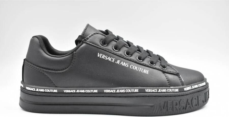 Versace Jeans Couture Zwarte Veterschoenen voor Dames Black Dames