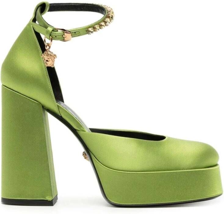 Versace Kristalversierde Medusa Aevitas Pumps Green Dames